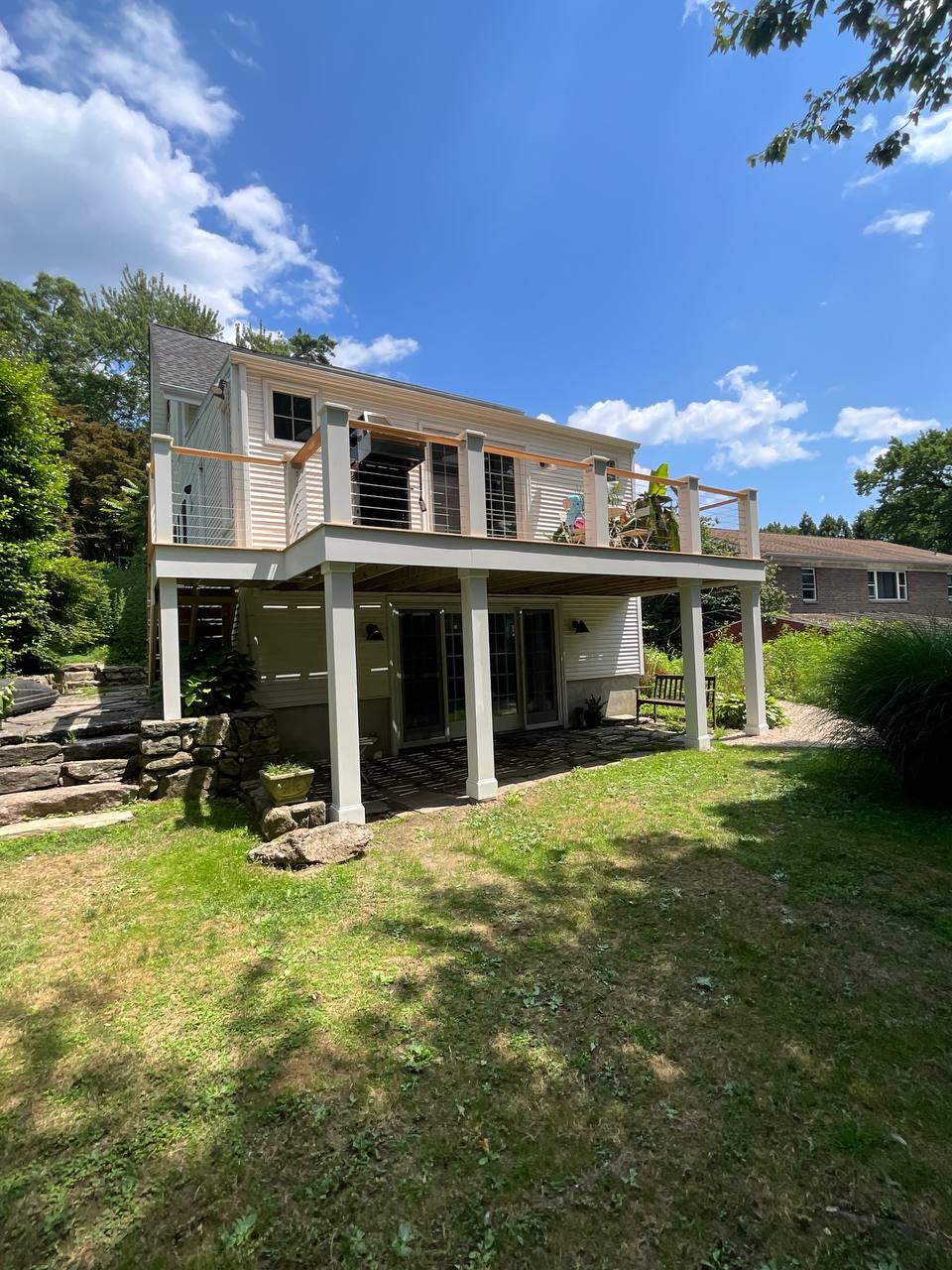 Two-level deck and porch built in Cos Cob, CT